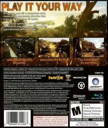 Far Cry 2 (USA) (v1.04) (Disc) (Update) box cover back